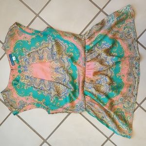 Peplum Top Satin Pleated